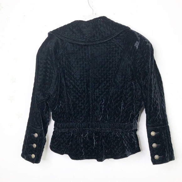 Kaos By Andy John’s black velvet quilted jacket - Picture 7 of 13